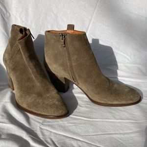 Madewell olive suede leather booties size 8
